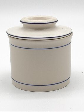 French Butter Keeper - Blue Striped